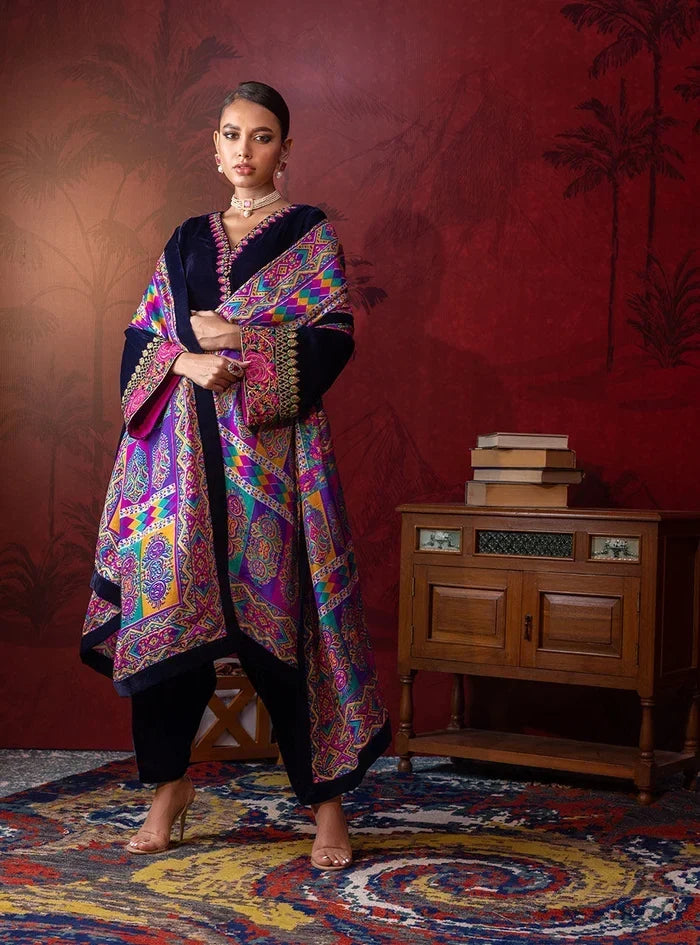 Niloofar Velvet 3 Piece D-2012