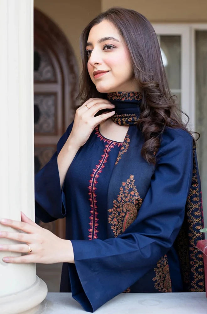 Dhanak 3-Piece Embroidered Dress D-GD 1109
