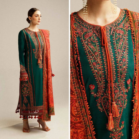 Dhanak 3-Piece Embroidered Dress D-GD T19