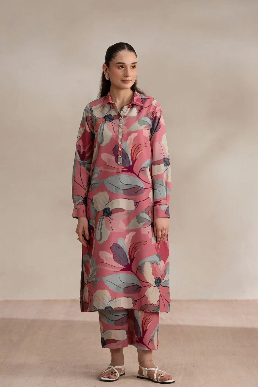 Silk Printed 2-Piece Dress D-730