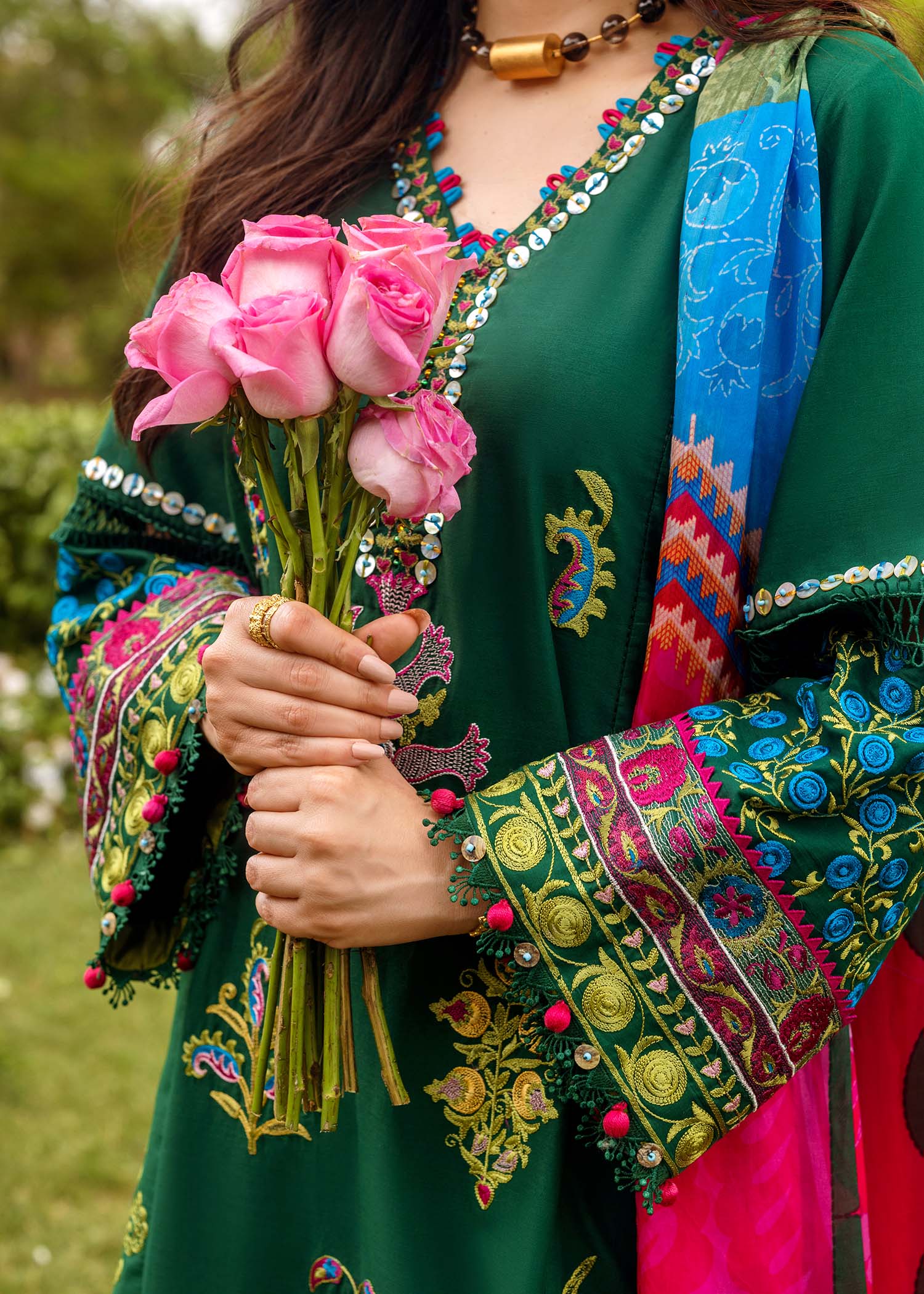 Dhanak 3-Piece Embroidered Dress D-GD 29
