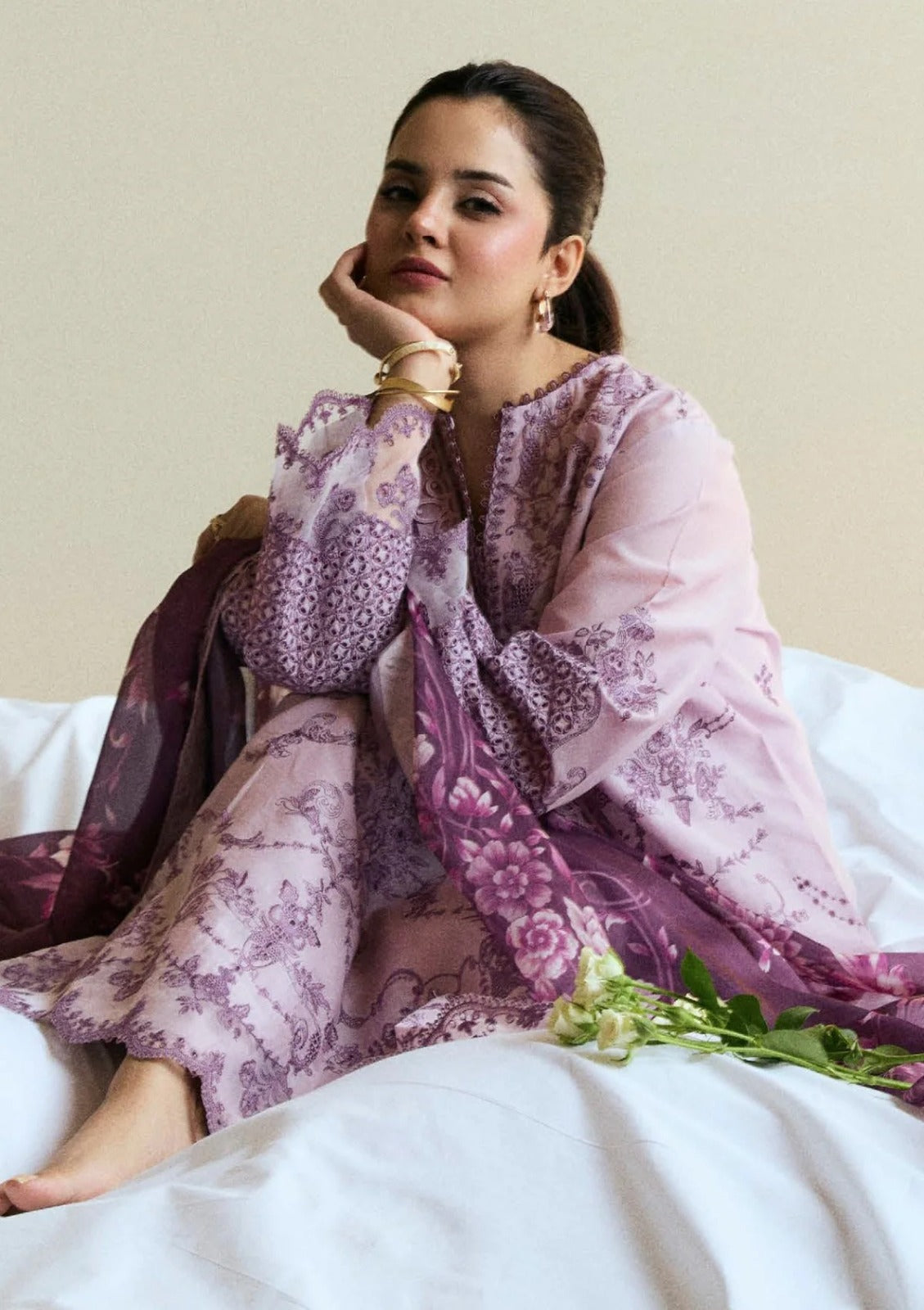 Dhanak 3-Piece Embroidered Dress D-1577