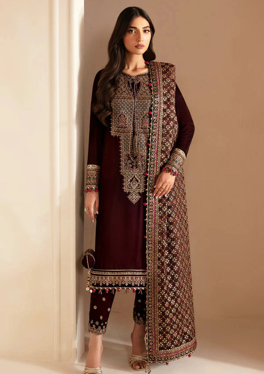 7010 - JZ Embroidered Velvet 3-Piece Dress