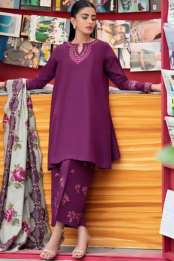 3-PC Embroidered Lawn Dress Deals of the Day GUL-2657