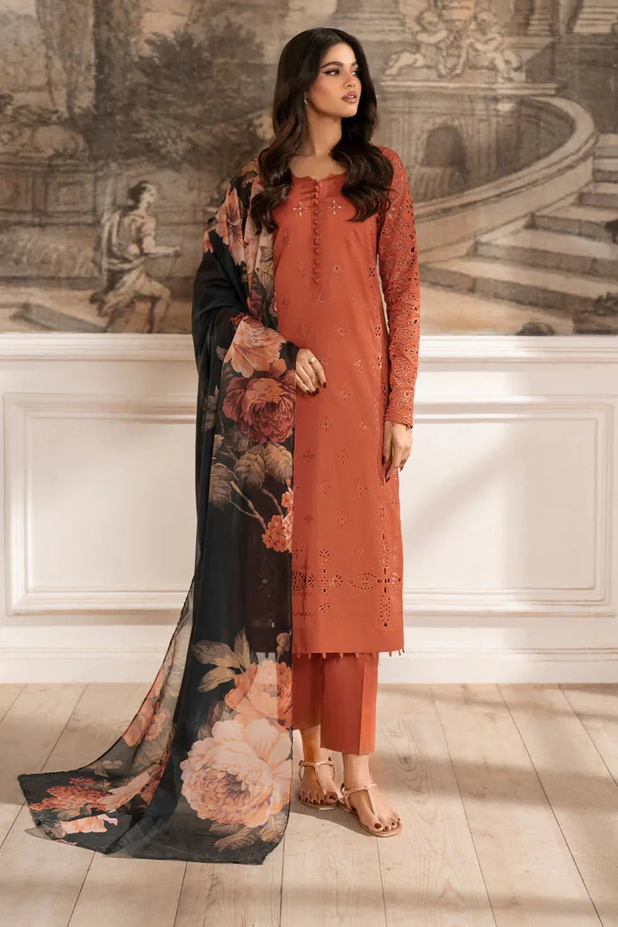 Dhanak 3-Piece Embroidered Dress IZK-137