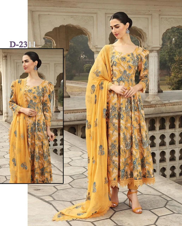 3-PC Embroidered Lawn Dress Deals of the Day GUL-1044