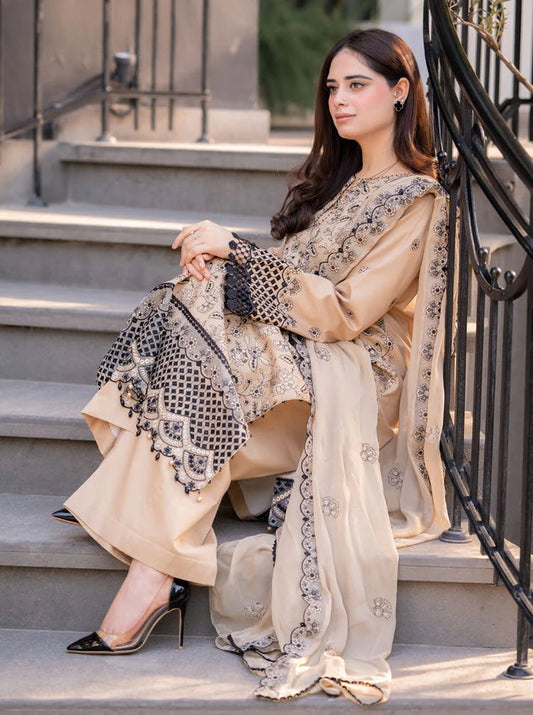 Dhanak 3-Piece Embroidered Dress D-GD 43