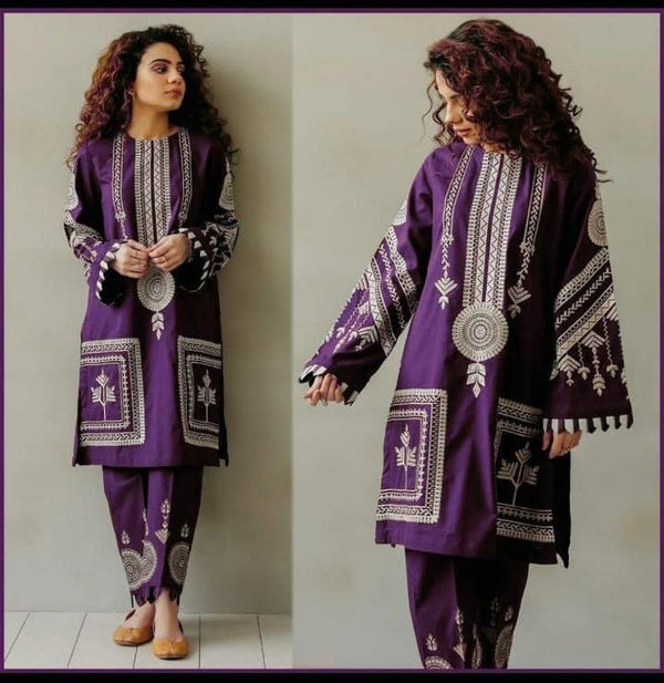 2-PC Embroidered Lawn Dress Deals of the Day FSC-705
