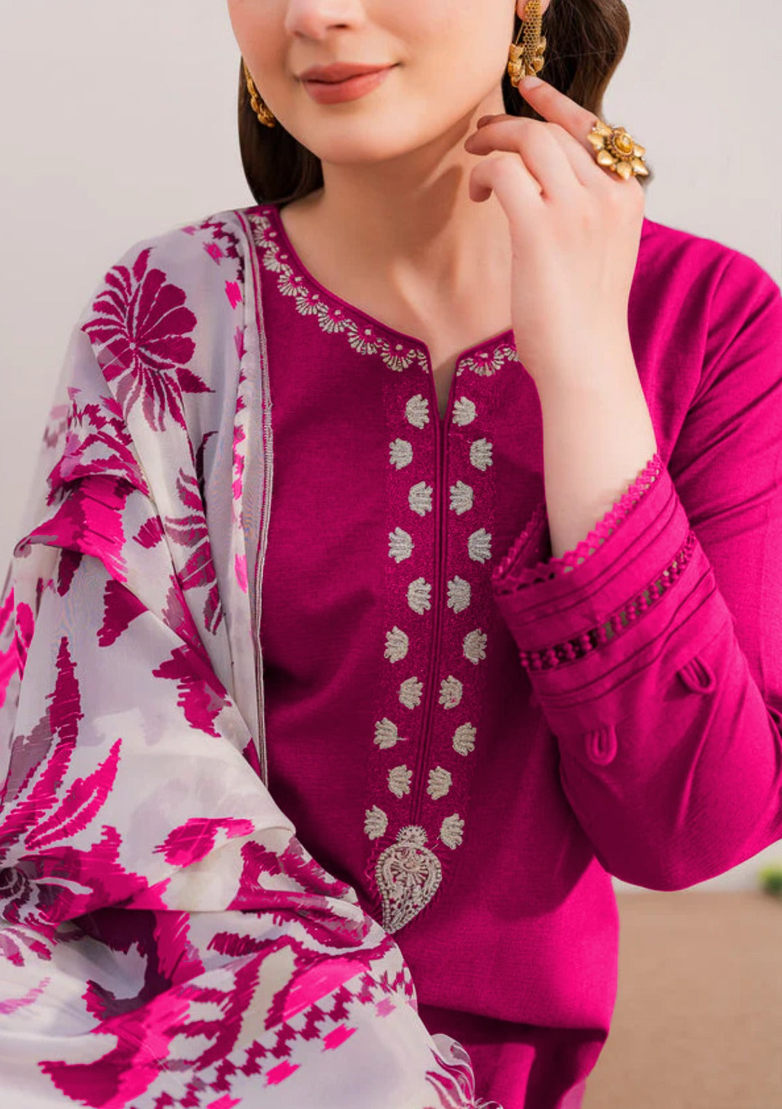 Dhanak 3-Piece Embroidered Dress COCO-163