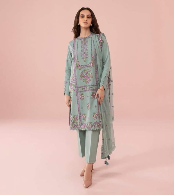 3-PC LINEN EMBROIDERED DRESS DEALS OF THE DAY AMS-9084 FL