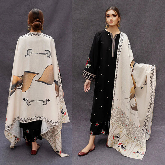 Dhanak 3-Piece Embroidered Dress D-GD T15