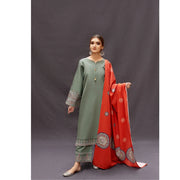 Dhanak 3-Piece Embroidered Dress D-GD 9109
