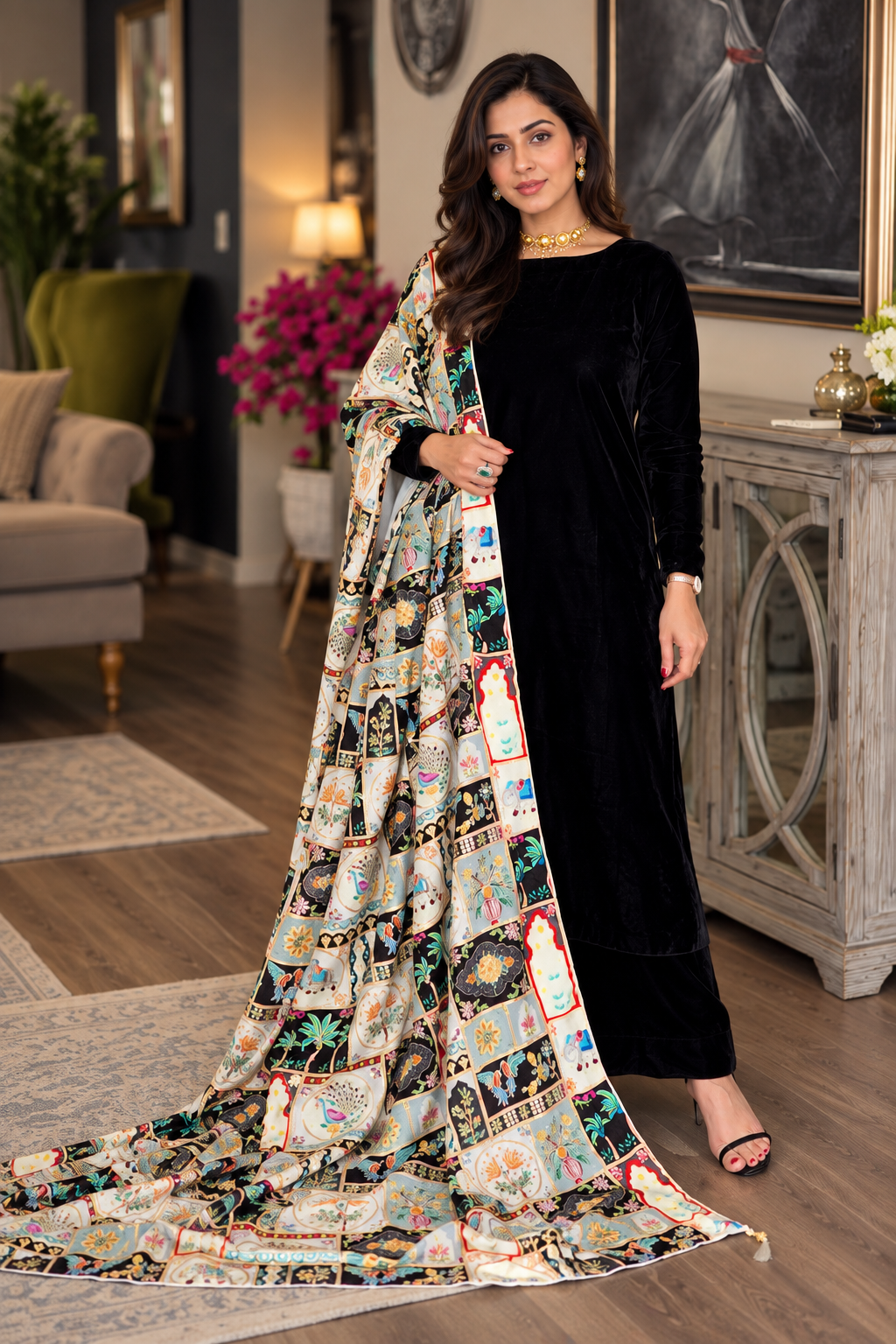 Gulnaar Velvet Piece D-2018
