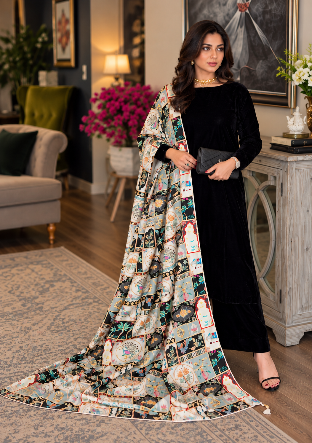 Gulnaar Velvet Piece D-2018
