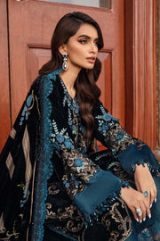 7003 Embroidered Velvet Dress with Plachi Velvet Shawl
