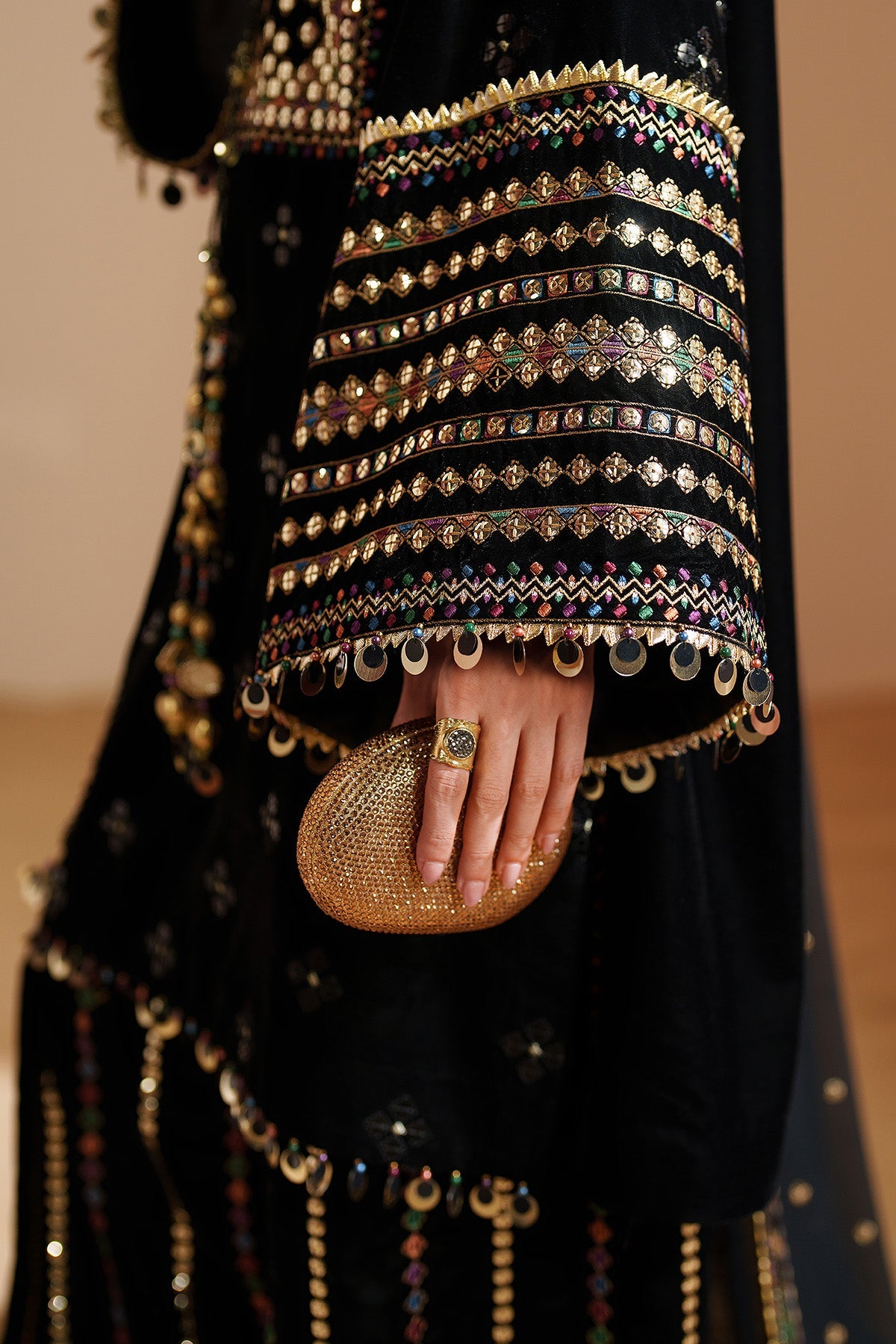 7008 - JZ Embroidered Velvet 3-Piece Dress
