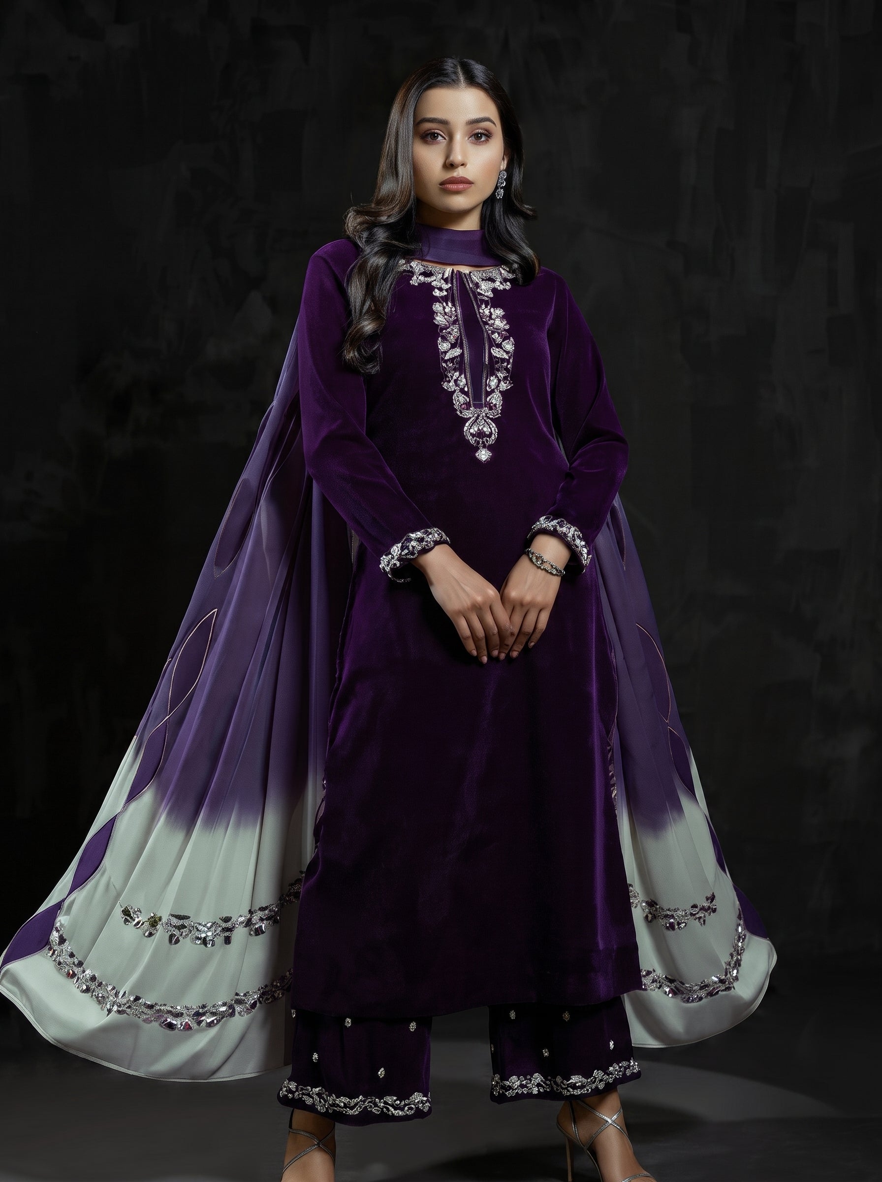Nazneen Velvet 3 Piece D-2003