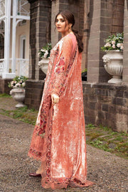 308 - Embroidered Velvet Dress with Velvet Shawl
