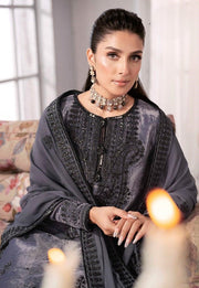 306 - Embroidered Velvet Dress with Pure Chiffon Embroidered Dupatta