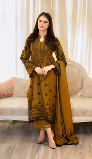 Dhanak 3-Piece Embroidered Dress D-GD 1021