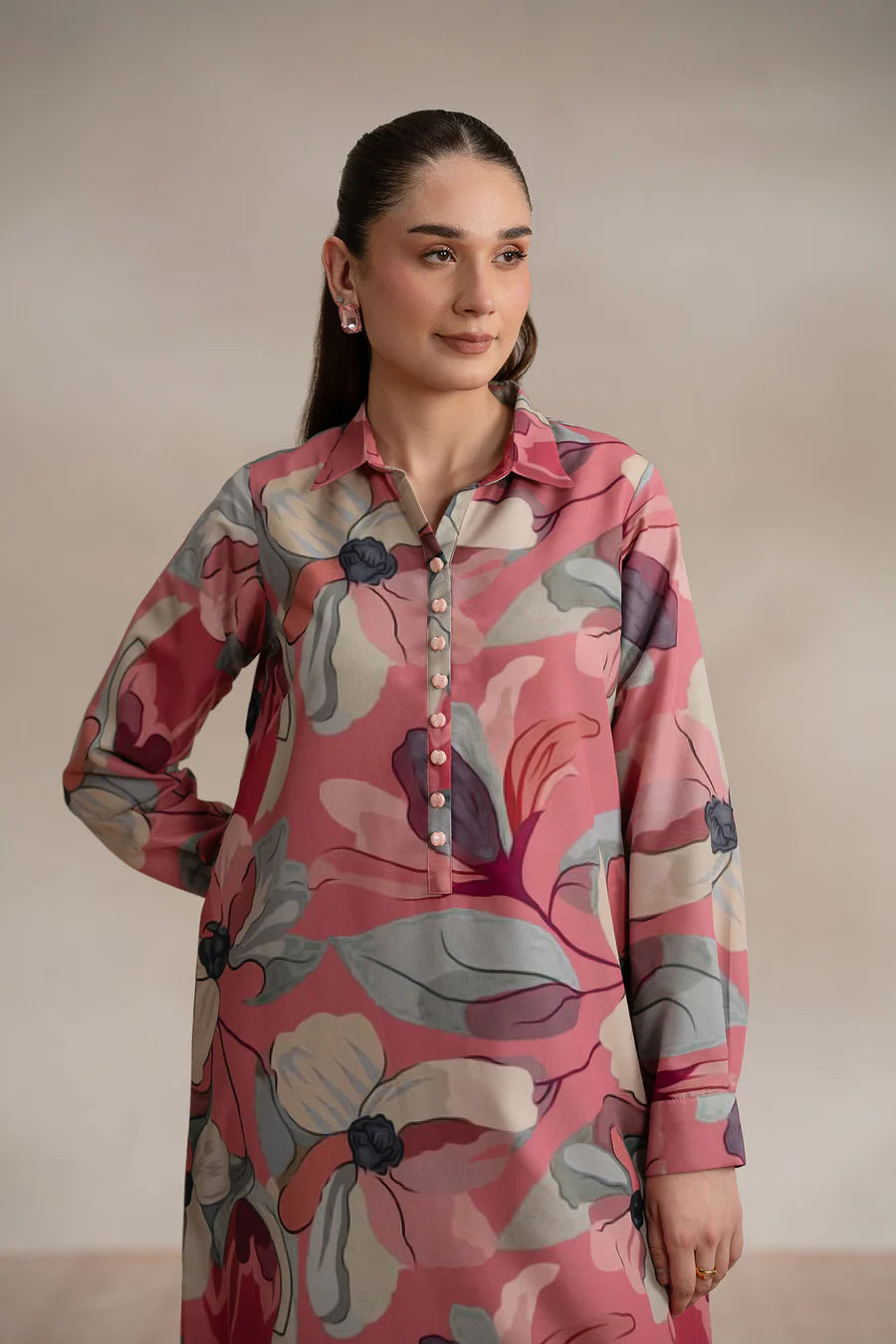 Silk Printed 2-Piece Dress D-730