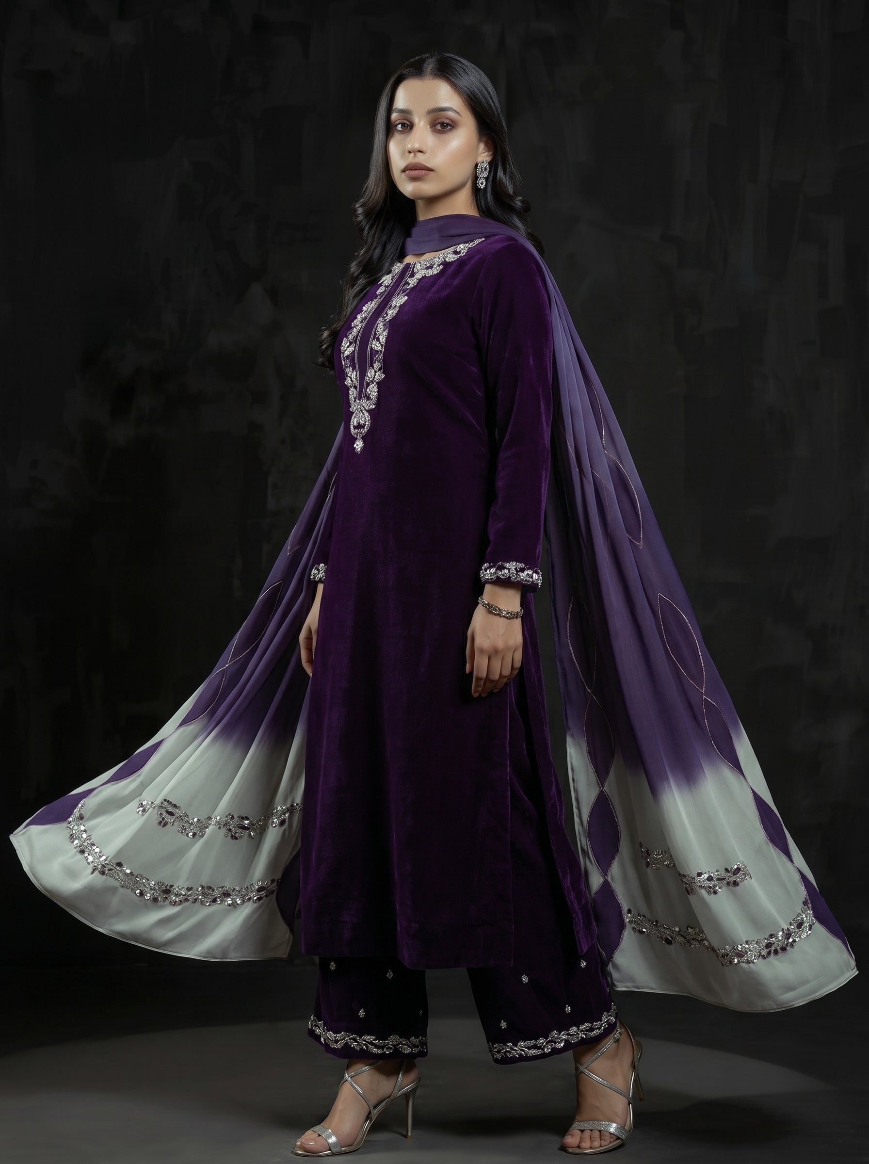 Nazneen Velvet 3 Piece D-2003