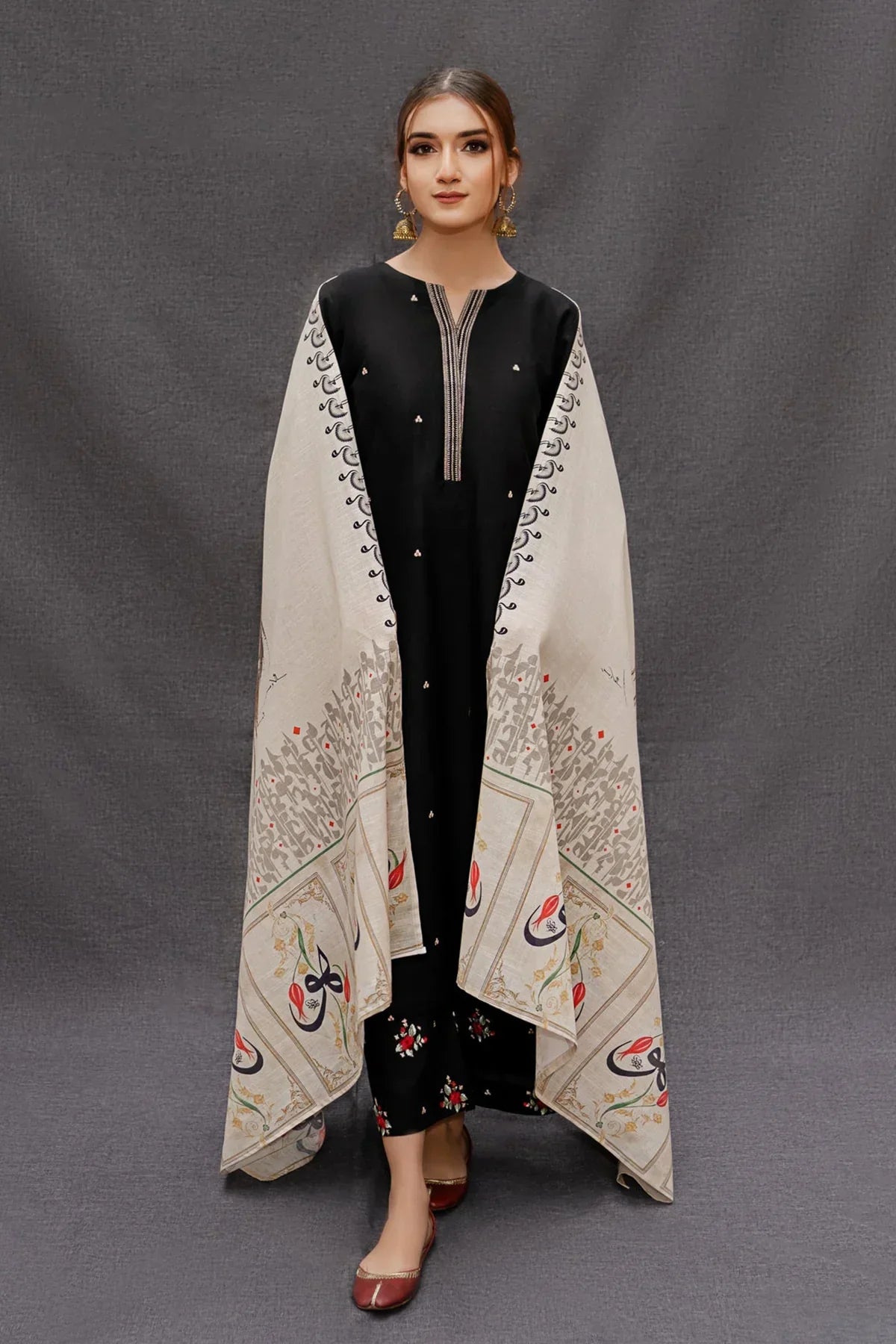 Dhanak 3-Piece Embroidered Dress D-GD T15