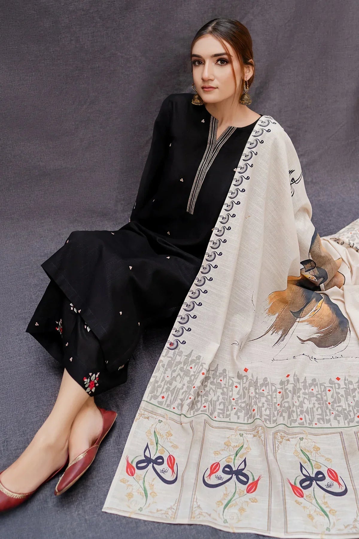 Dhanak 3-Piece Embroidered Dress D-GD T15