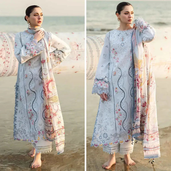 Qalamkar Chikenkari Embroidered 3 PC Lawn - 575