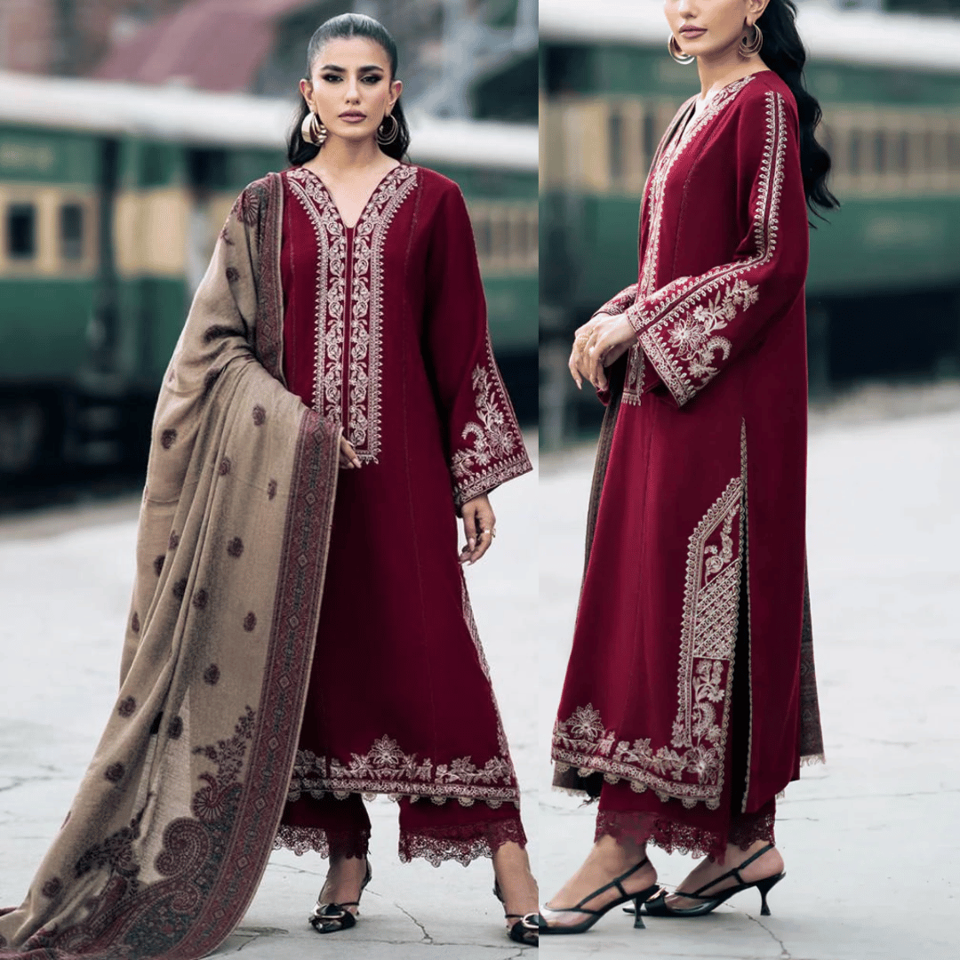 Dhanak Embroidered 3-Piece 2078