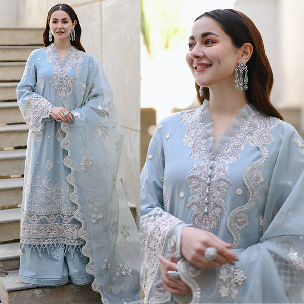 Qalamqar Embroidered Lawn 3-Piece - 529