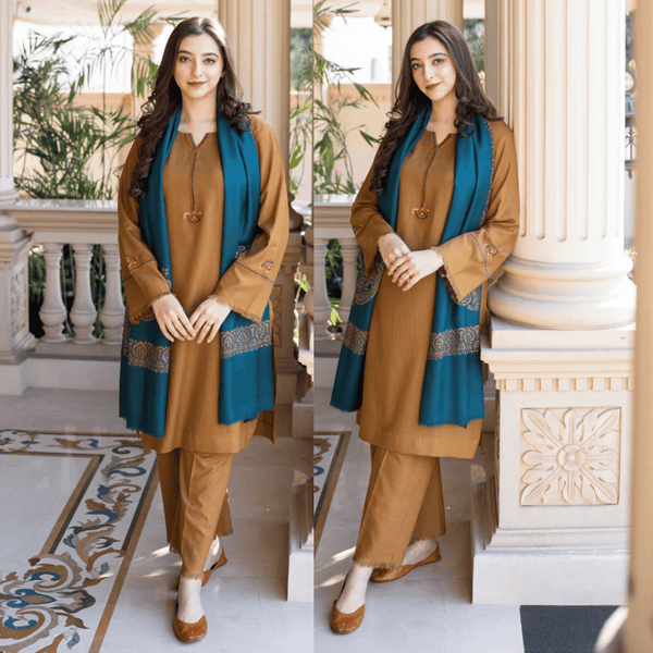Dhanak 3-Piece Embroidered Dress D-GD 1108