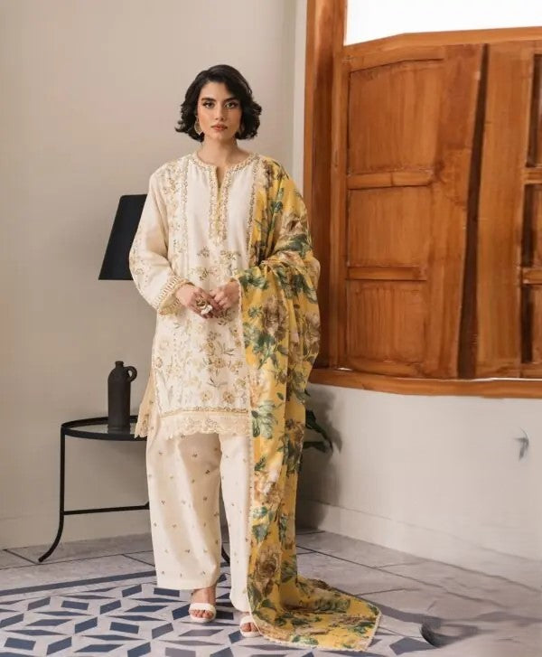 Dhanak Embroidered 3-Piece 2076