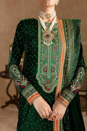 974 GREEN-3piece Embroidered Velvet Dress