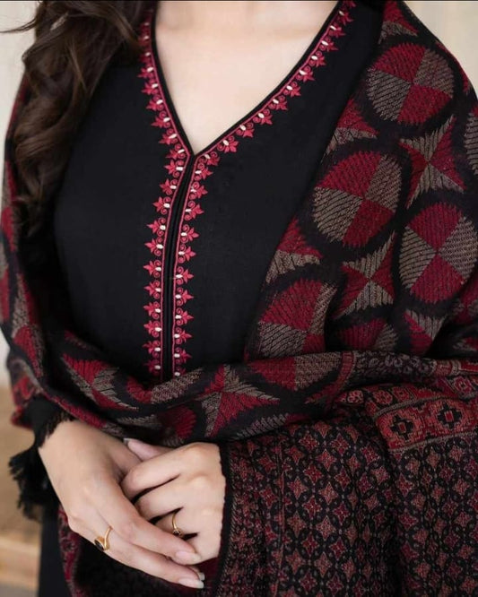 Dhanak 3-Piece Embroidered Dress D-GD 9100