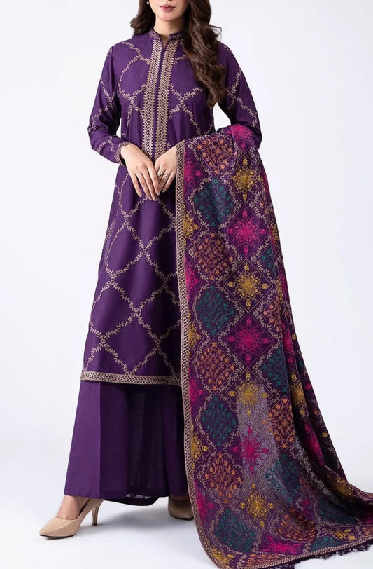 Dhanak 3-Piece Embroidered Dress D-GD T25