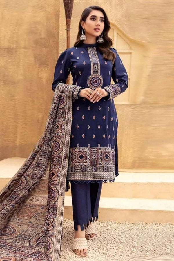 Dhanak 3-Piece Embroidered Dress D-GD 9110