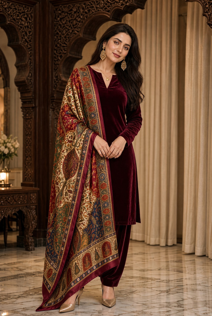Naqsh Velvet 3 Piece D-2017