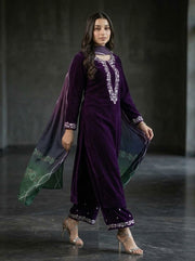 Nazneen Velvet 3 Piece D-2003