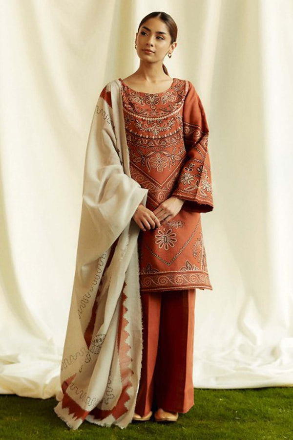 Dhanak 3-Piece Embroidered Dress D-GD 9104