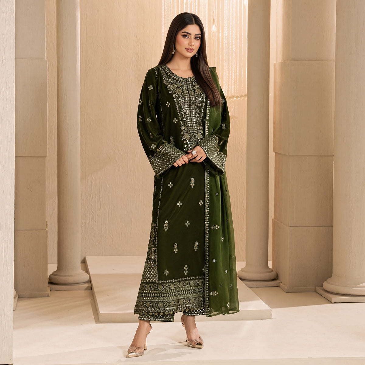Simorgh Velvet 3 Piece D-2014